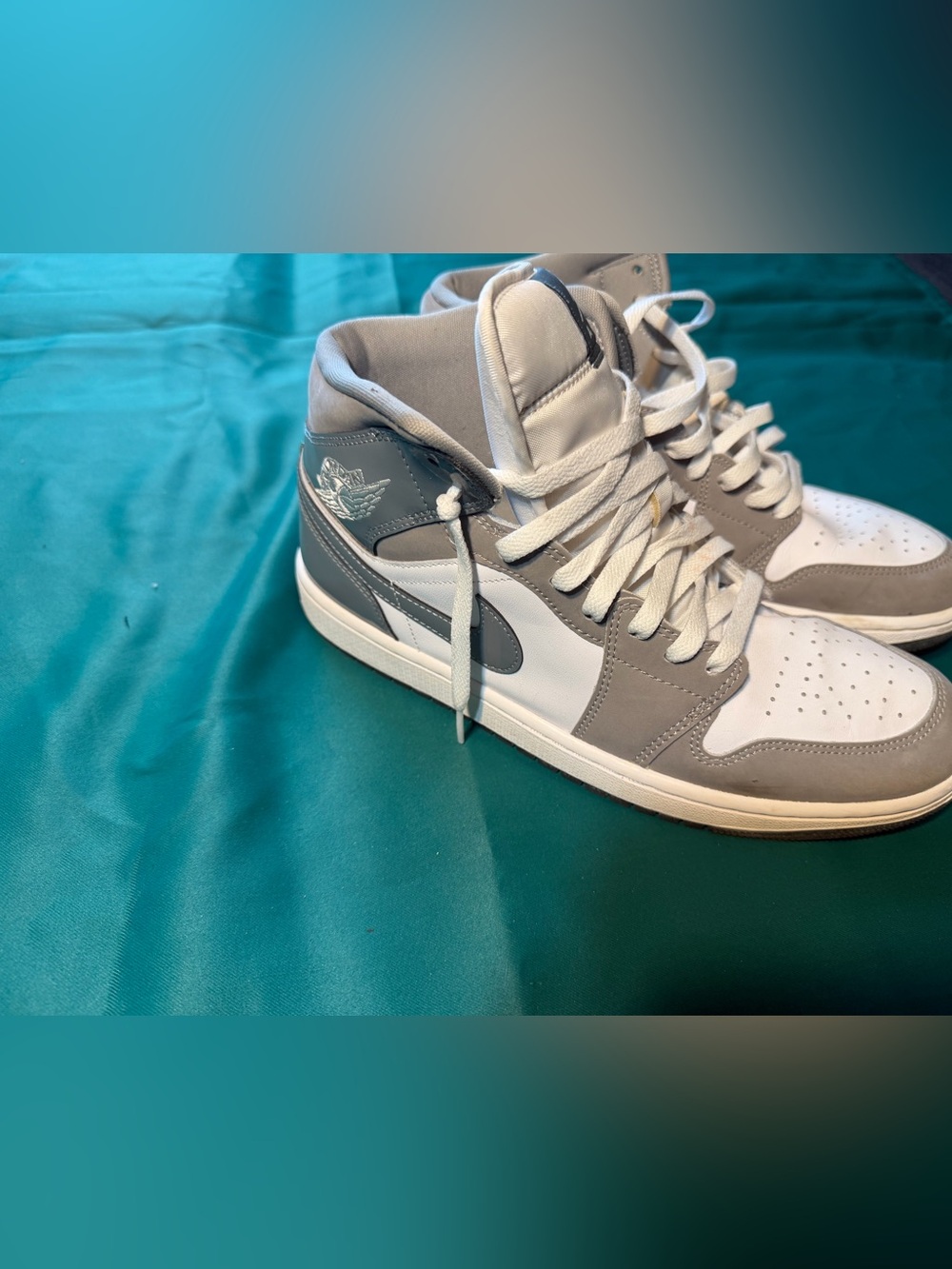 Jordan Mid-Top Sneakers in White and Gray